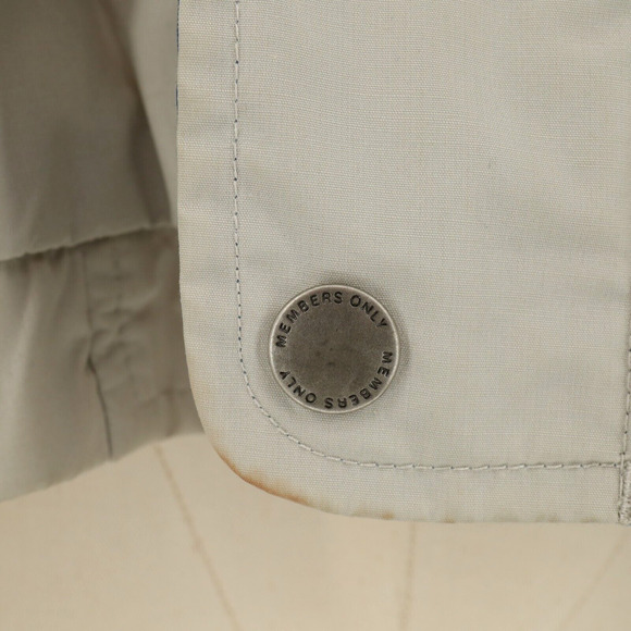 Members Only Jacket Mens Large Beige Full Zip Lightweight Pockets Lined Vintage - Picture 12 of 16